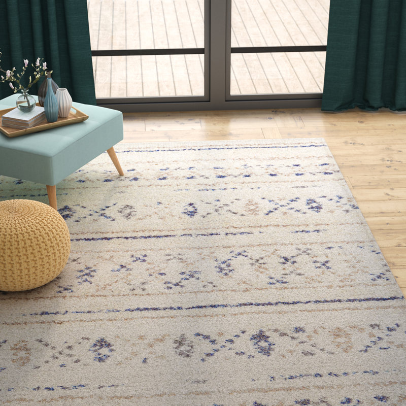 Kimberly Novia Ivory/Navy Blue Area Rug & Reviews AllModern